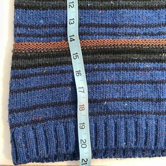 Comptoir des Cotonniers Wool Alpaca Blend Blue Stripe Cozy Sweater Top Sze Small - Picture 12 of 12